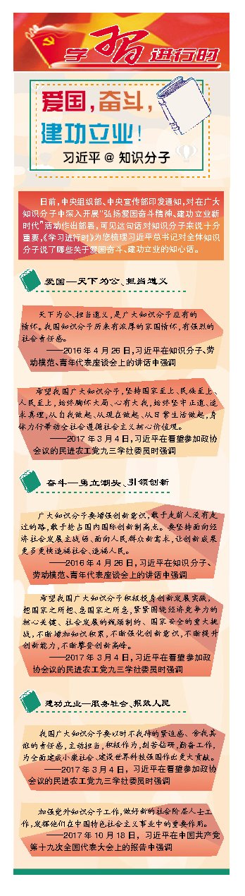 學(xué)習(xí)進(jìn)行時(shí)：愛(ài)國(guó)，奮斗，建功立業(yè)！習(xí)近平@知識(shí)分子