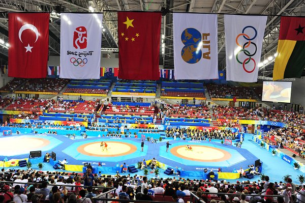 2008年北京奥运会摔跤比赛现场(东区体育馆内)