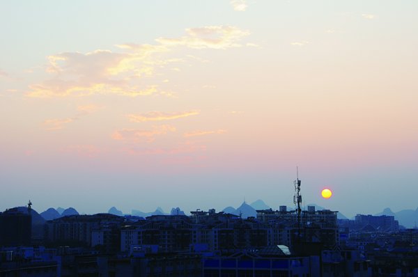 落日独美，人独醉