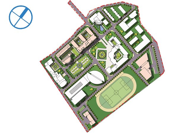 云南财经大学北院主要道路,建筑物命名示意图