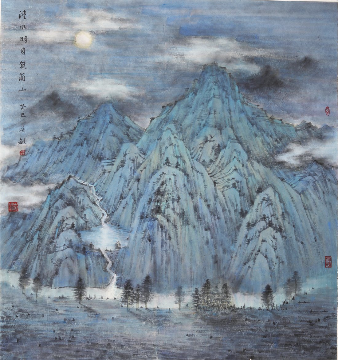 山水画 《清风明月贺兰山》90×96cm