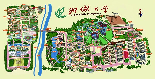 传媒学子手绘地图献礼校庆-《聊城大学报》